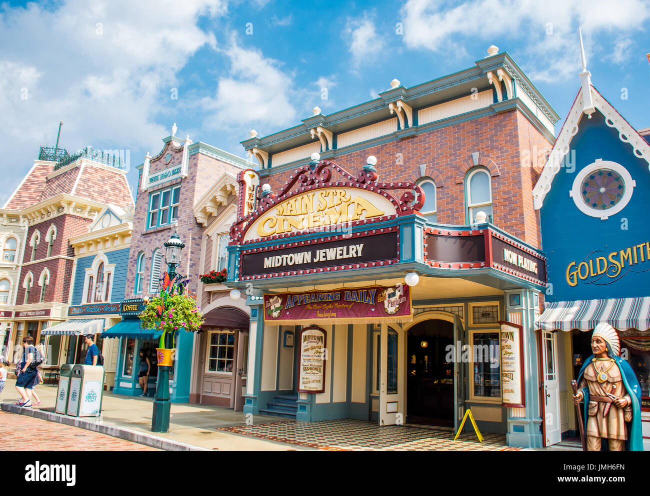 Main Street, U.S.A. I negozi per lo shopping di Hong Kong Disneyland Foto Stock