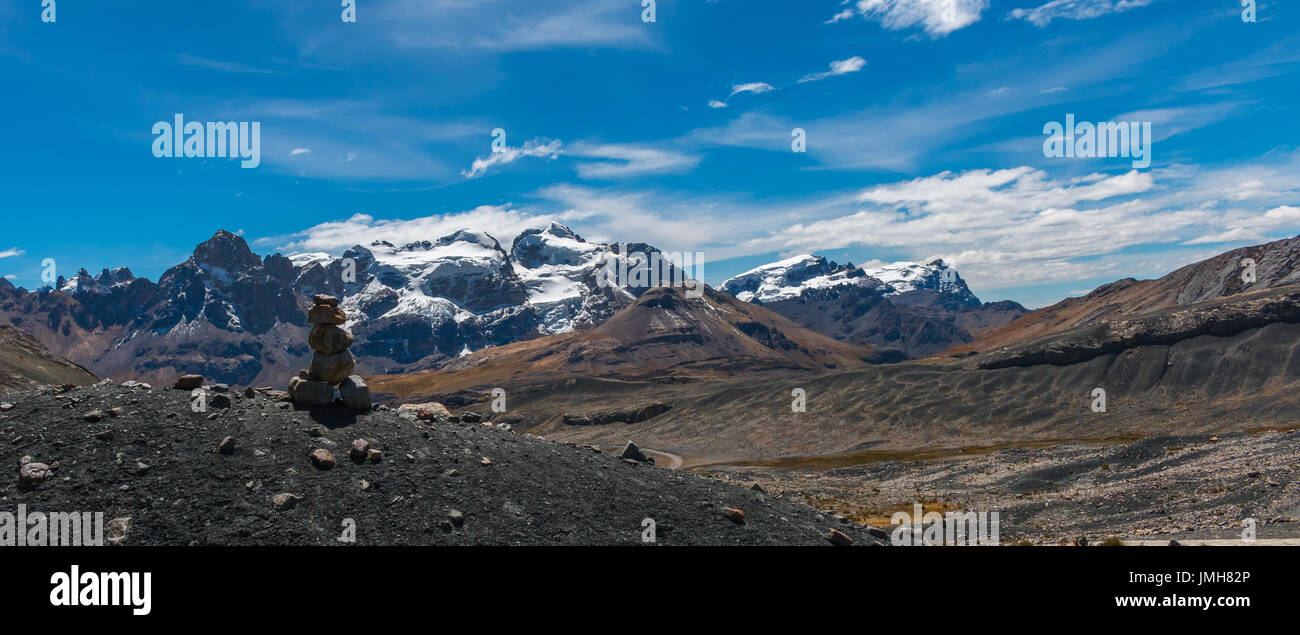 Vista dal ghiacciaio pastoruri Perù Foto Stock