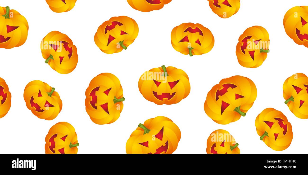 Sfondo di Halloween con zucche Illustrazione Vettoriale