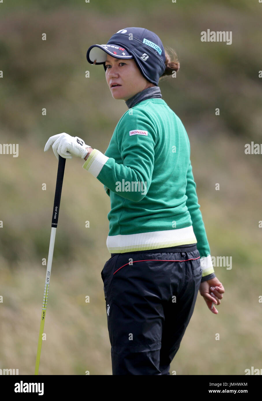 Il Giappone Ai Miyazato sul secondo raccordo a t durante il primo giorno di Aberdeen Asset Management Ladies Scottish Open a Dundonald Links, North Ayrshire. Foto Stock