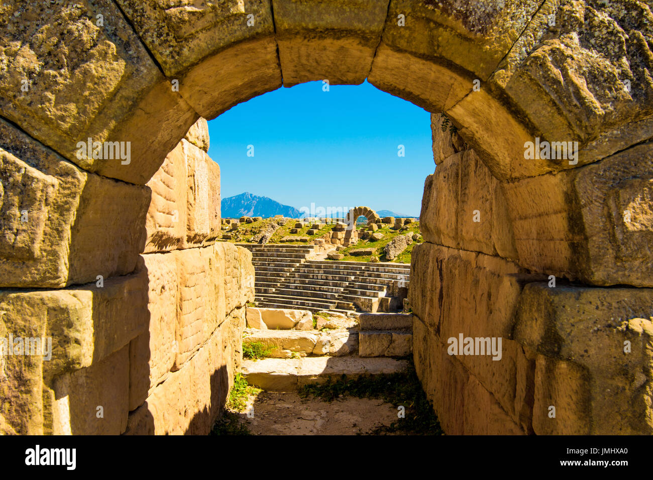 Antica Colosseo in Tunisia Foto Stock