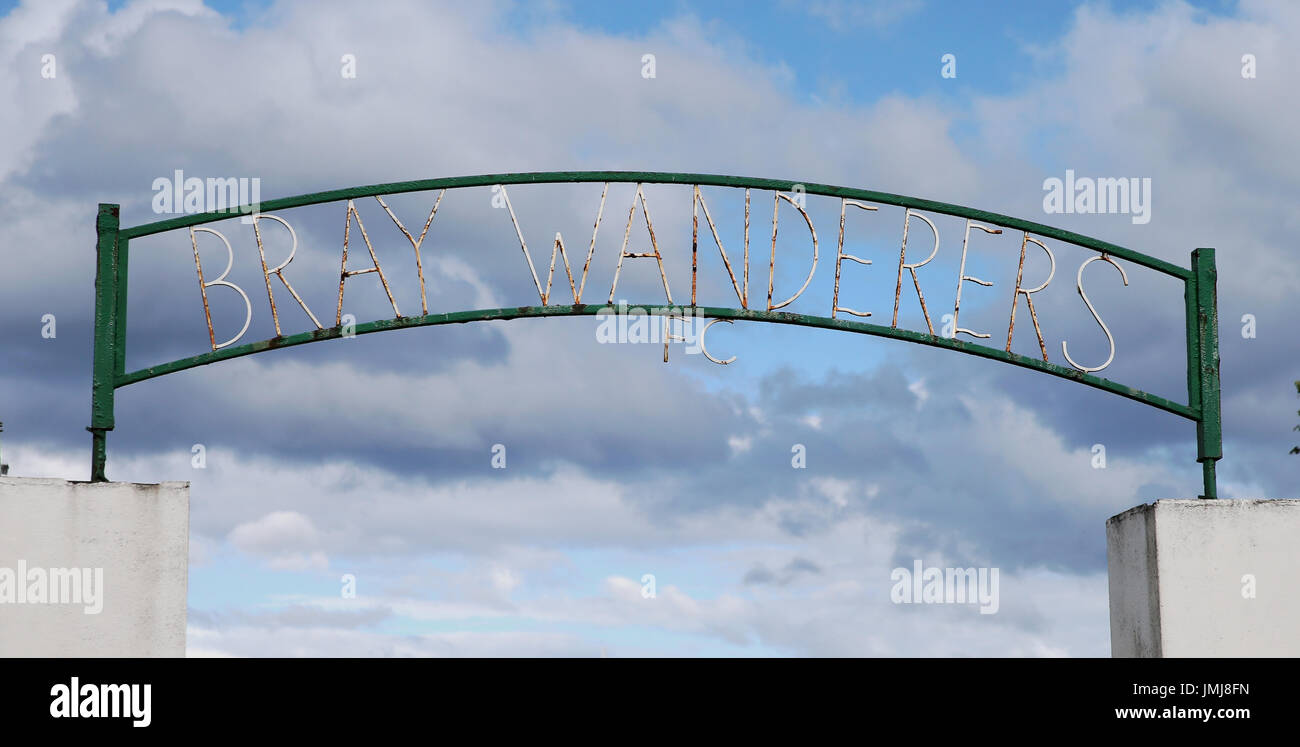 Una vista generale dei motivi di Carlisle, casa di Bray Wanderers Football Club. Stampa foto di associazione. Picture Data: giovedì 27 luglio, 2017. Bray Wanderers presidente Gerry Mulvey ha recentemente rilasciato una dichiarazione naming consiglio della contea di Wicklow come "la Corea del Nord dell'Irlanda per il business". Vedere PA storia SOCCER Bray. Foto di credito dovrebbe leggere: Niall Carson/PA FILO Foto Stock