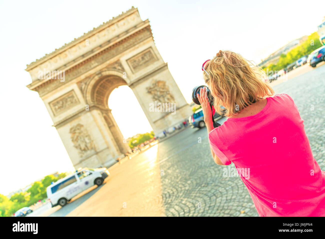 Fotografo a Arco di Trionfo Foto Stock