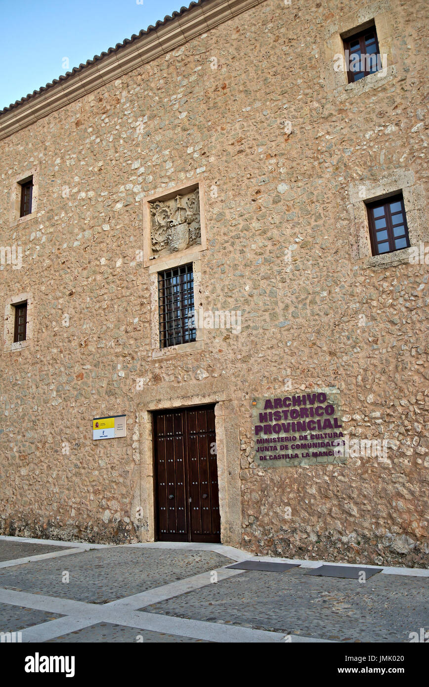 Immagine della provincia storica archivio nel quartiere del castello a Cuenca, Castilla La Mancha, in Spagna. Foto Stock