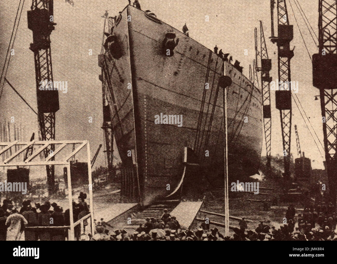 1925 - Lancio di HMS Rodney dalla principessa Royal Foto Stock