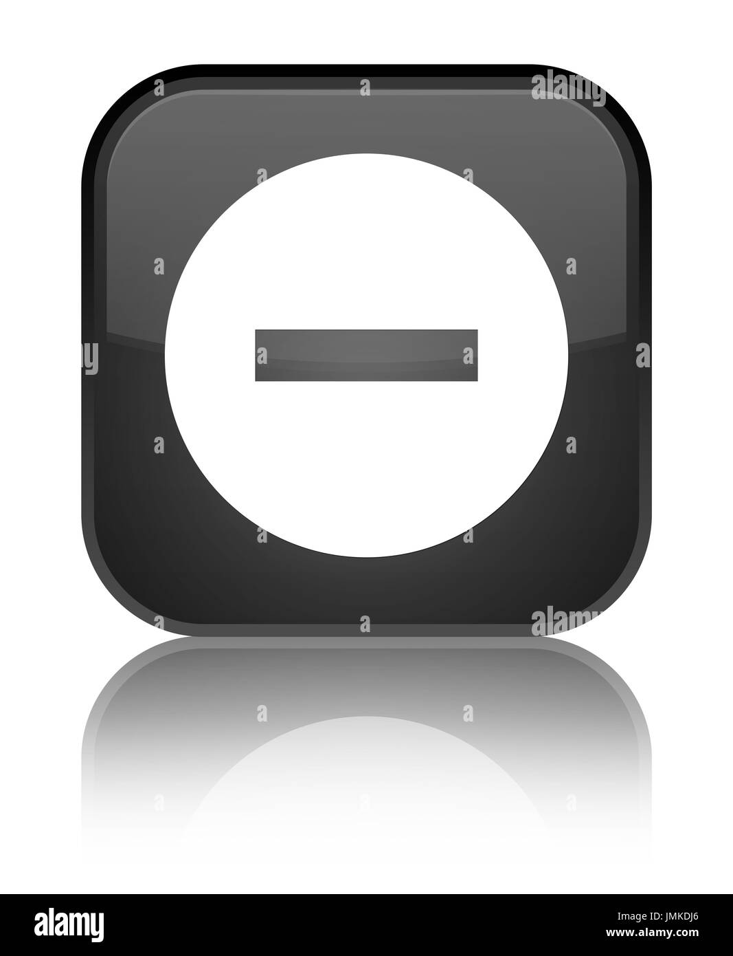 Icona Annulla isolate su nero speciale pulsante quadrato riflessa illustrazione astratta Foto Stock