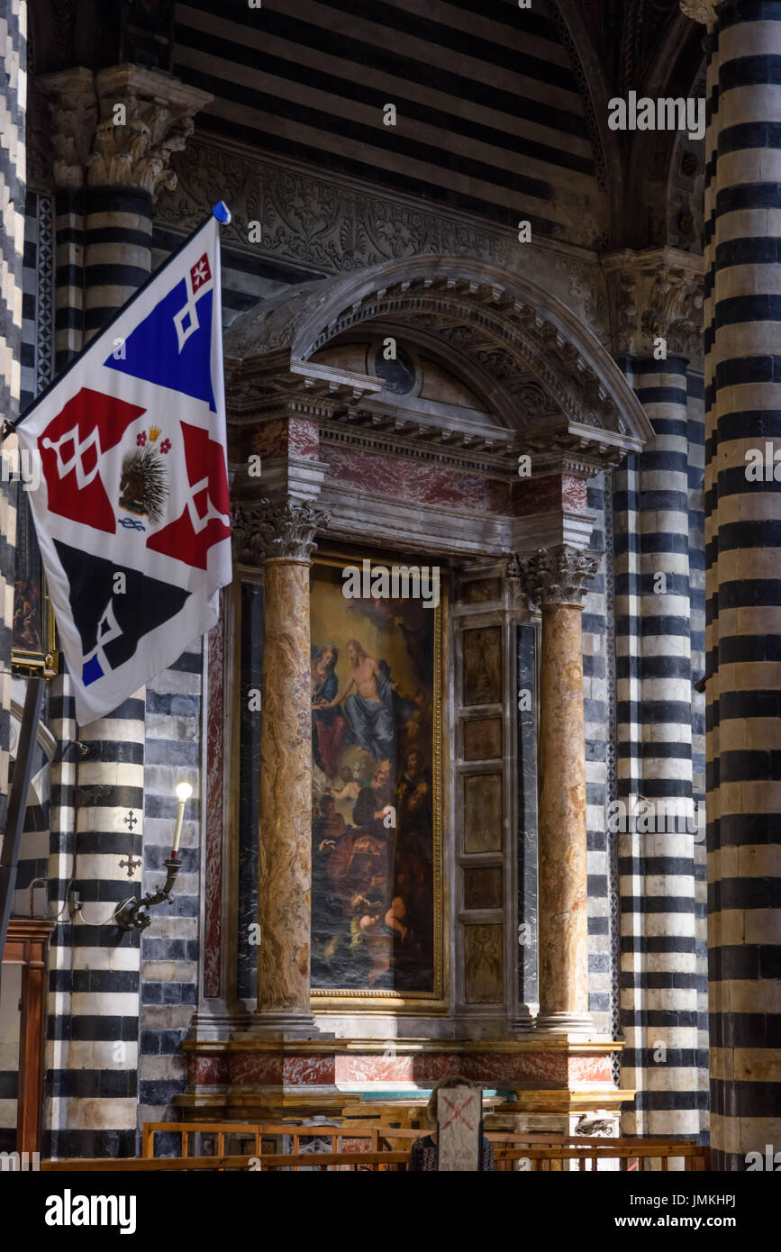 Siena, Kathedrale, Innenraum Hauptschiff Foto Stock