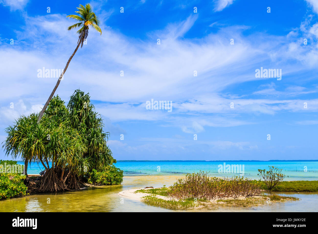Tabuaeran, Fanning Island, Repubblica di Kiribati.Tabuaeran beach sull'isola Fanning, Repubblica di Kiribati Foto Stock