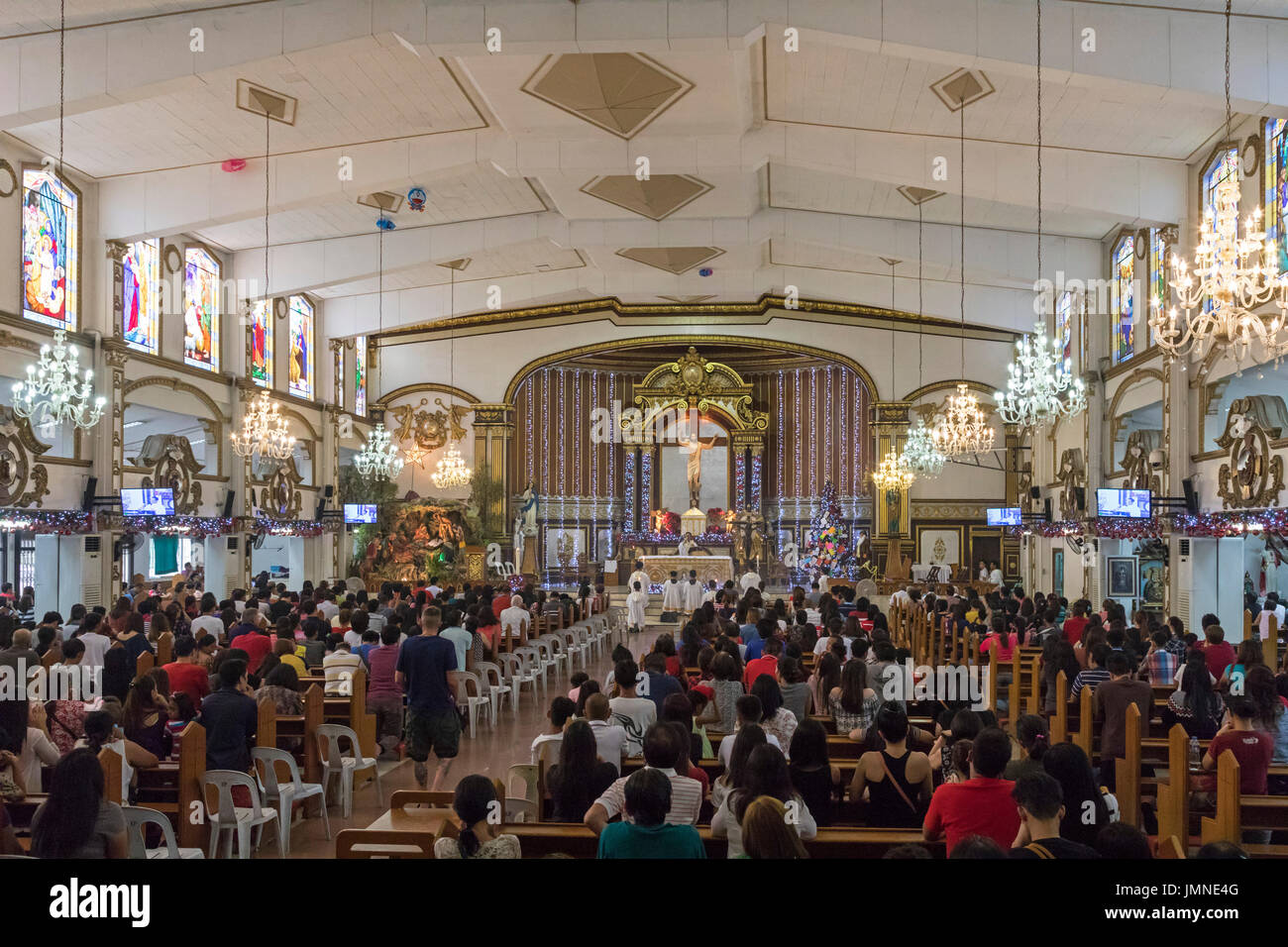 Immacolata Concezione, Chiesa parrocchiale, Angeles City, Filippine Foto Stock