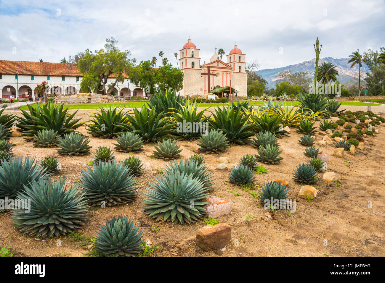 La missione di Santa Barbara, Santa Barbara CA © Denise Potrzeba Lett Foto Stock