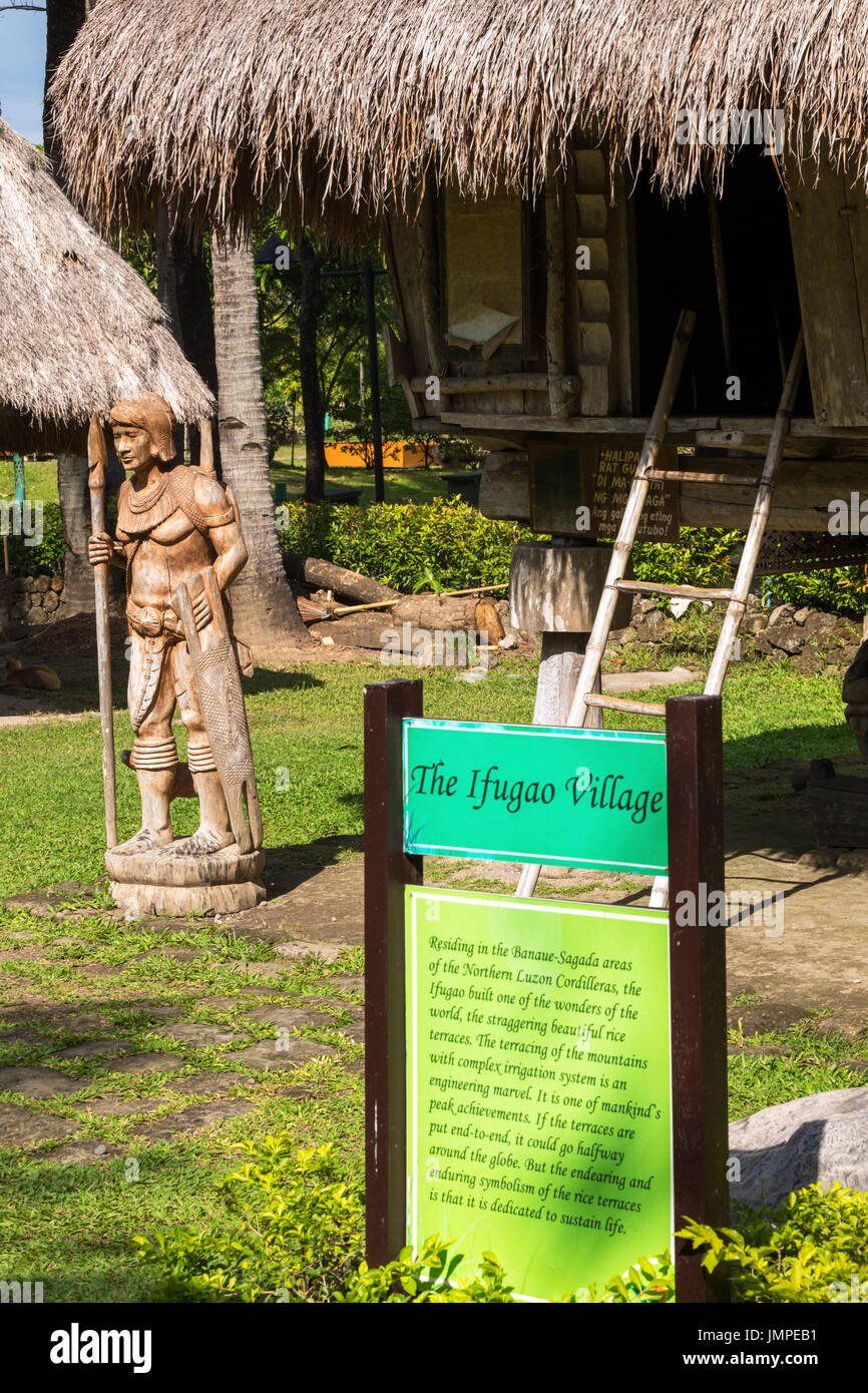 Ifugao village, Nayong Pilipino, Angeles City, Pampanga, Filippine Foto Stock