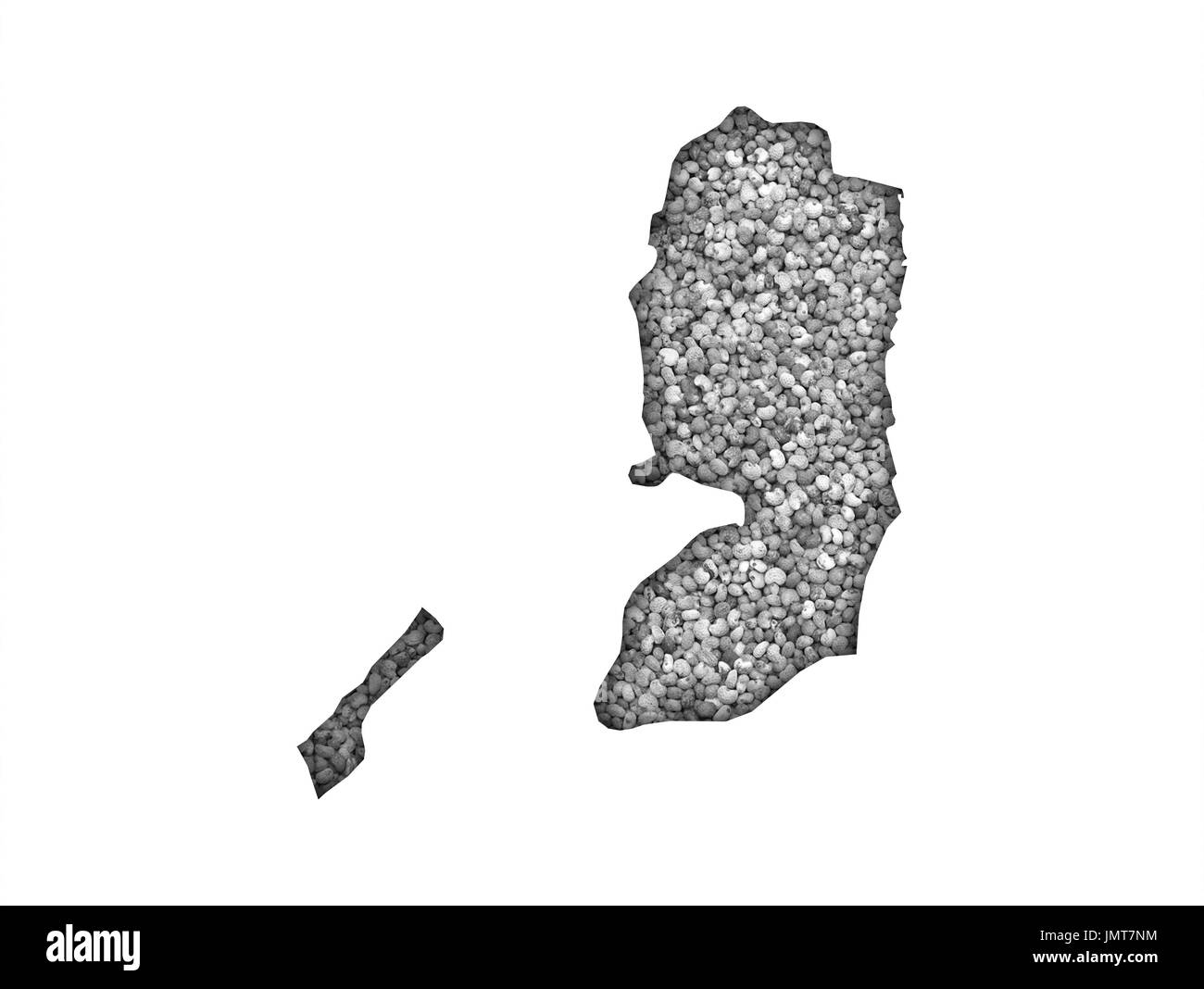 Mappa della Palestina sui semi di papavero Foto Stock