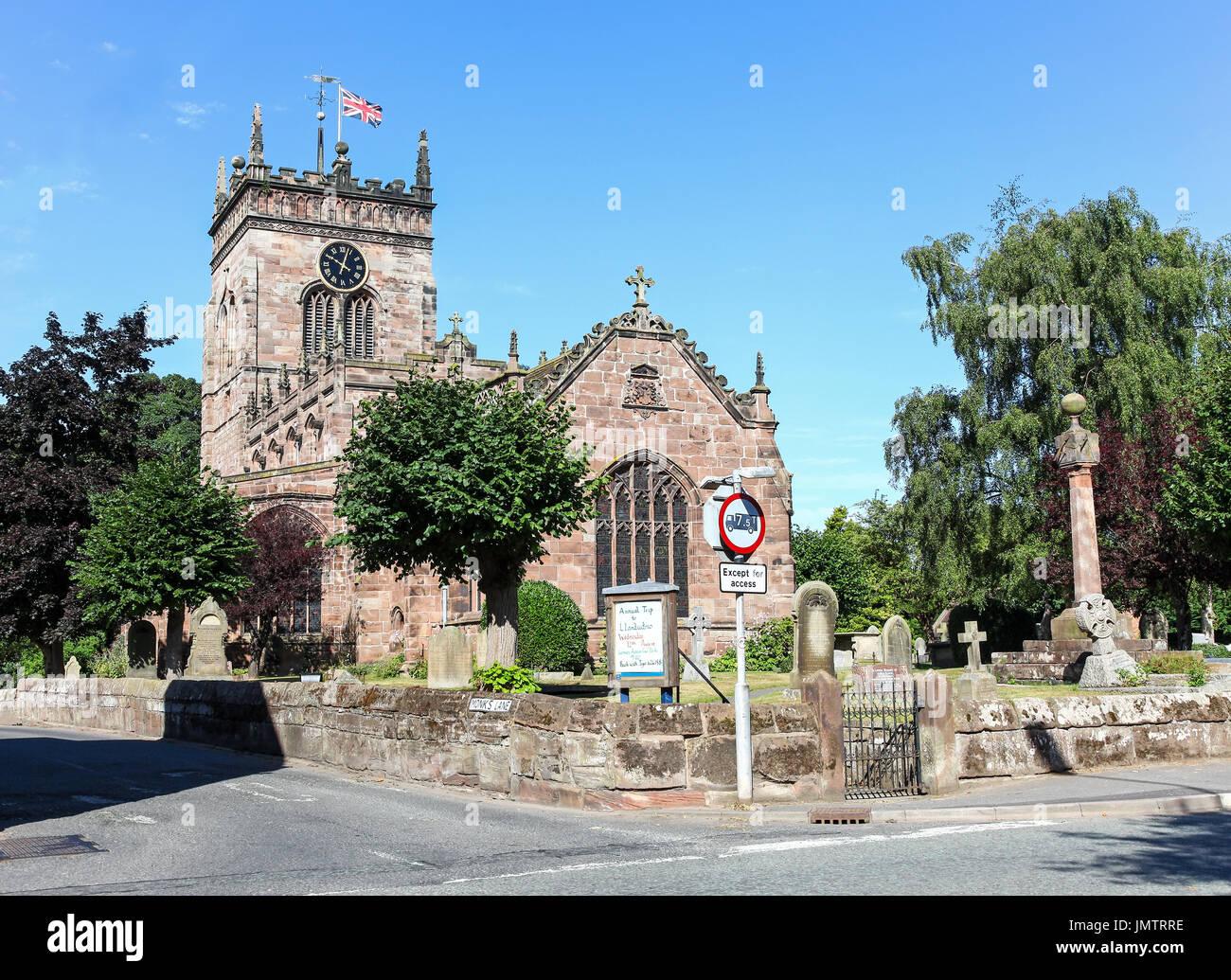 St Mary's Anglican chiesa parrocchiale, Acton, Cheshire, Inghilterra, Regno Unito Foto Stock