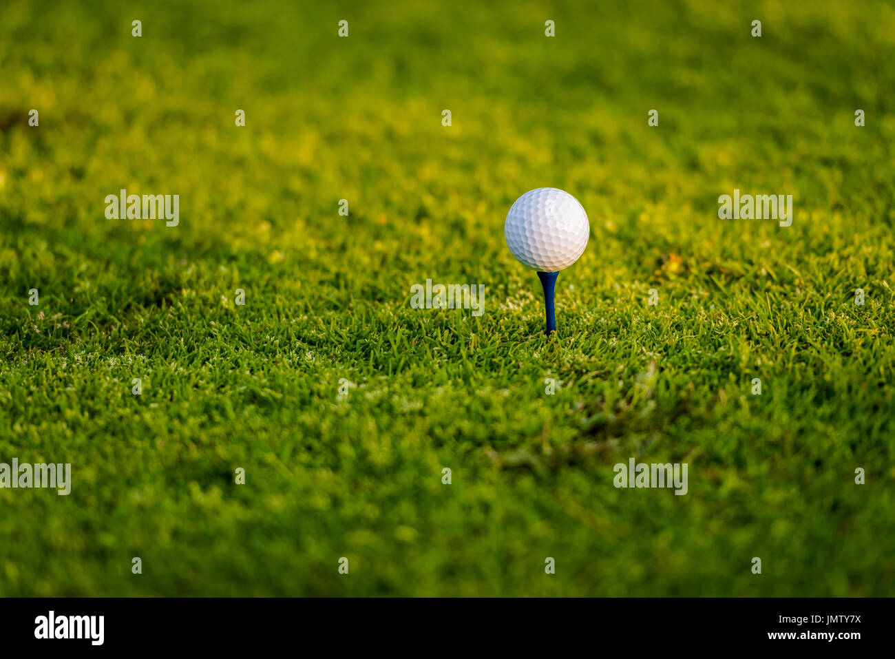 Palla in buca, la pallina da golf nel tee di partenza Foto stock - Alamy