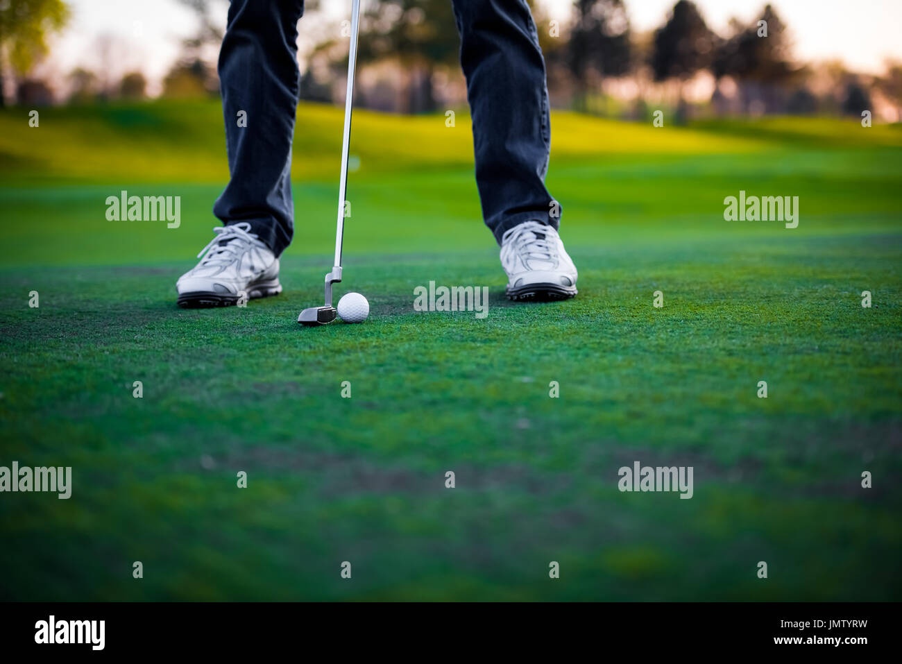 Giocatore di golf sul campo da golf Foto Stock