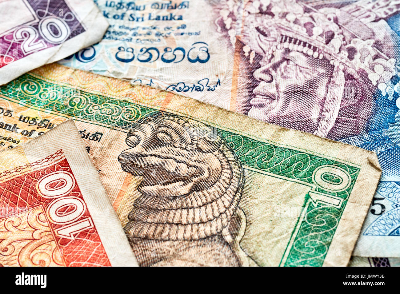 Close up foto dello Sri Lanka rupee. Foto Stock