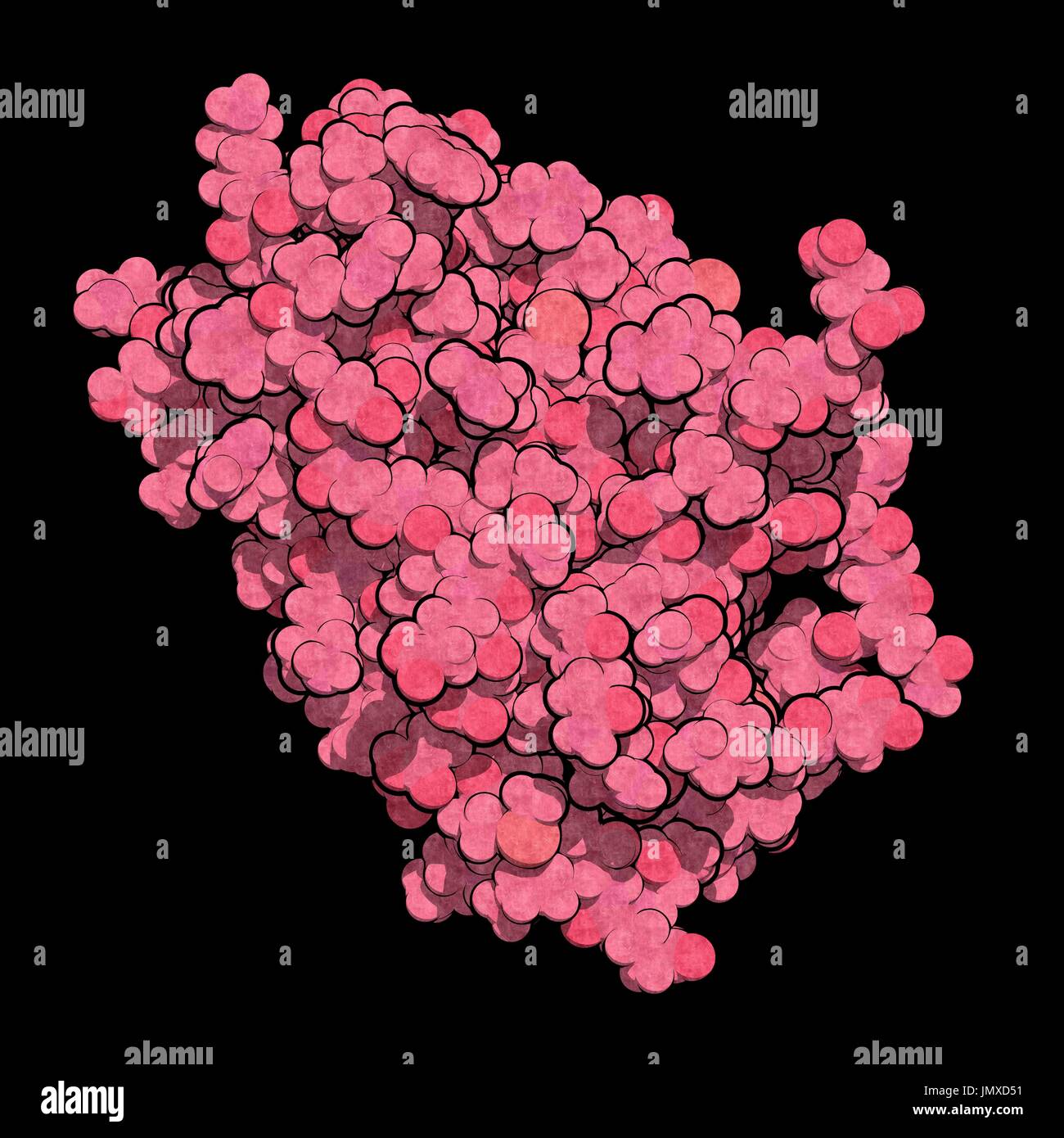 Interferone alfa 2a (IFNA2 molecola). Interferone pegilato analoghi di questa citochina sono utilizzati per il trattamento di epatite B e C le infezioni. Di riempimento di spazio modello. Foto Stock