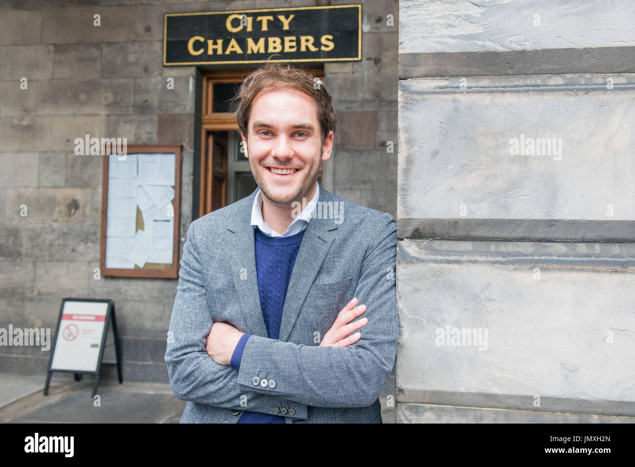 Foto: Capo del Consiglio di Edimburgo Adam McVey - Ritratti - City Chambers Foto Stock