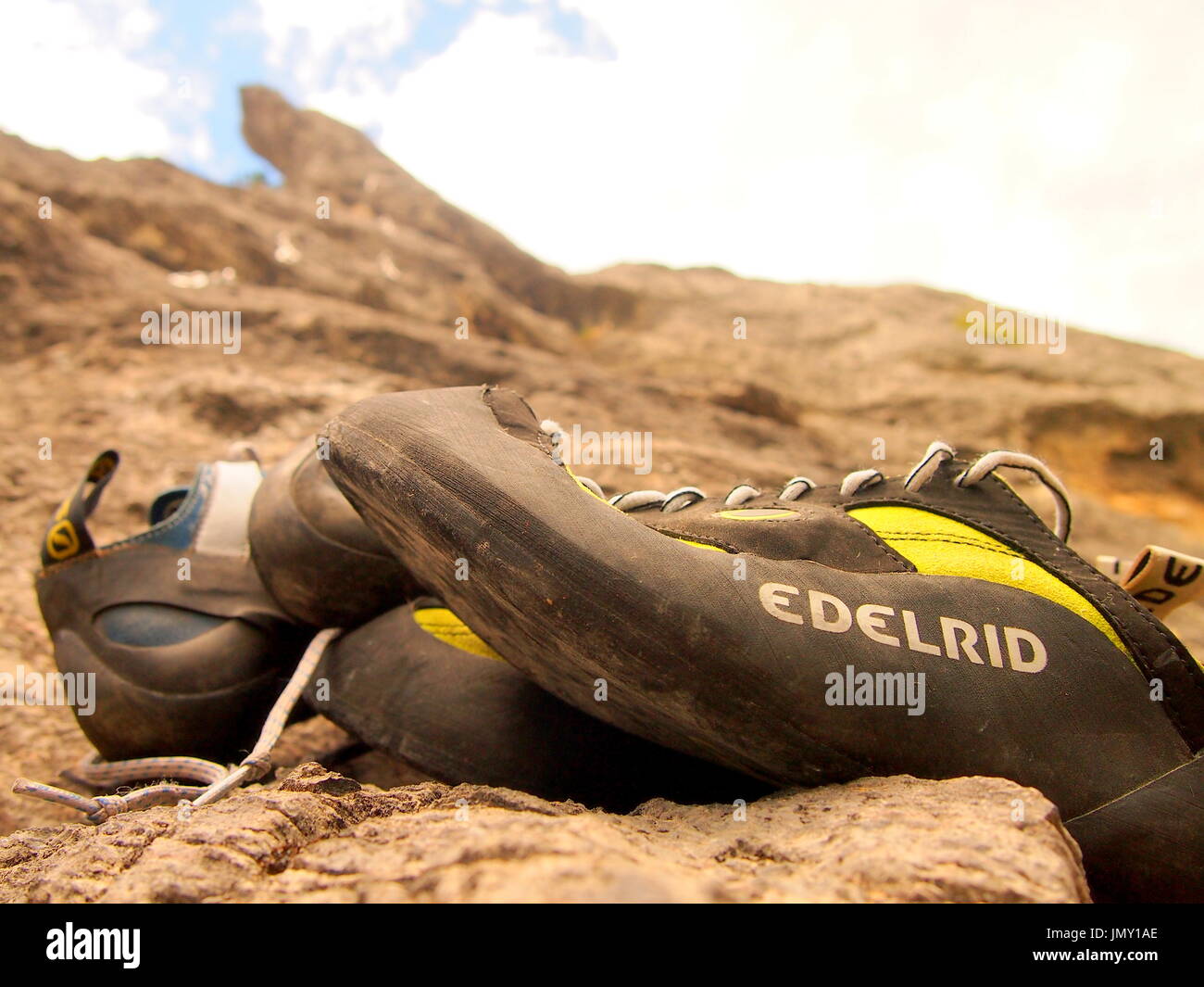 Arrampicata su roccia avventure Foto Stock