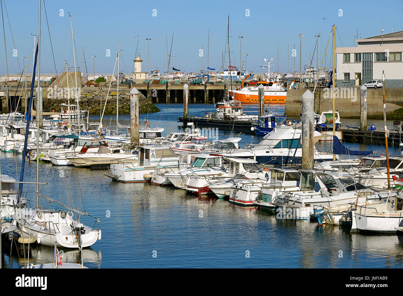 Marina di La Turballe, un comune nel dipartimento Loire-Atlantique nella Francia occidentale. Foto Stock