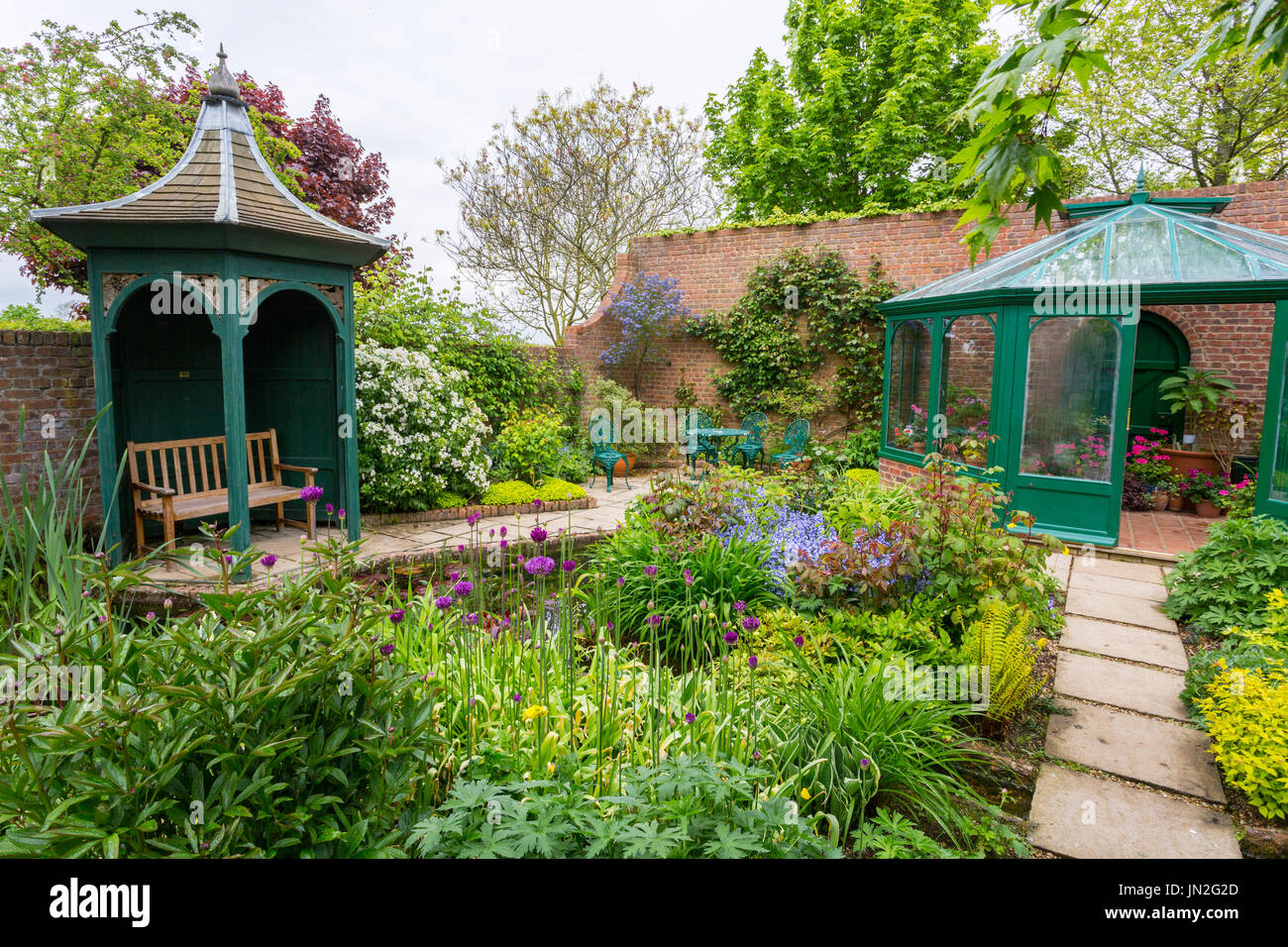La città giardino del paradiso a Barnsdale Gardens dove il compianto Geoff Hamilton girato "giardinieri mondo' per la BBC nr, Oakham Rutland, England, Regno Unito Foto Stock