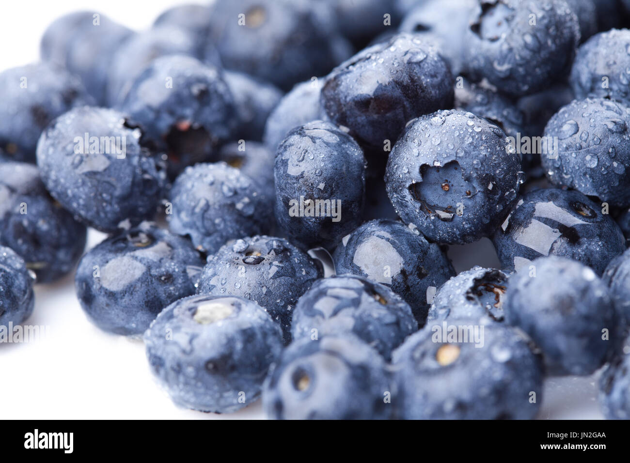 Mature e succose raccolte fresche di mirtilli Foto Stock