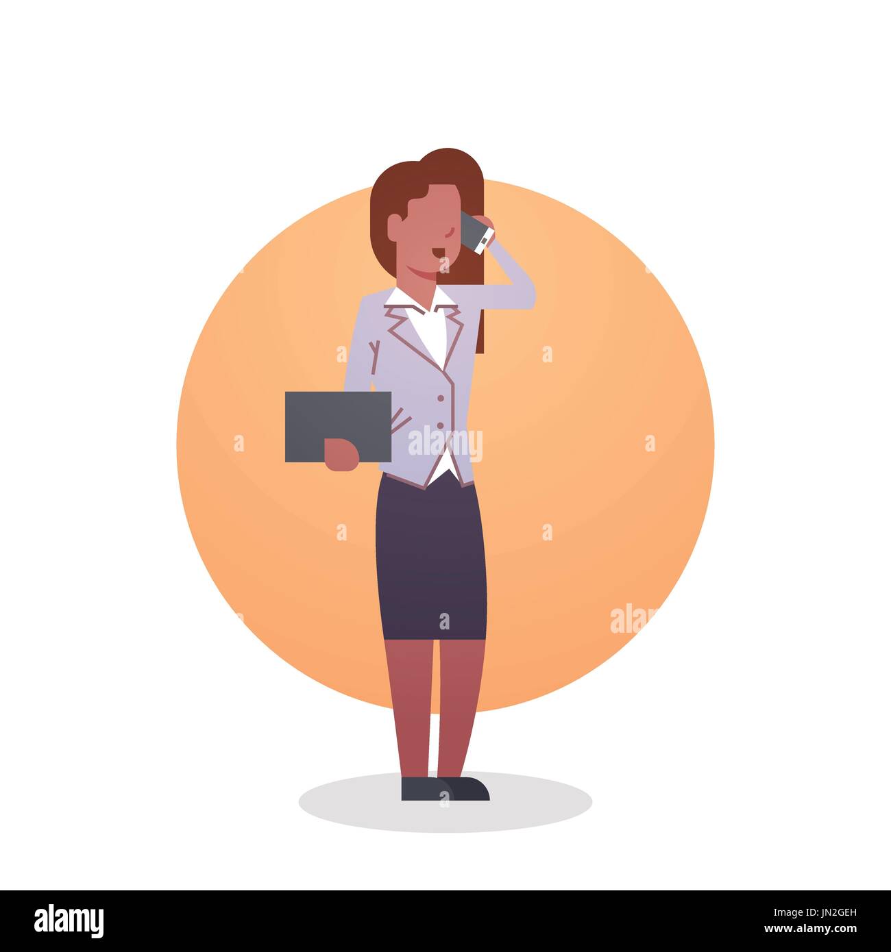 African American Business donna icona segretario signora professione Illustrazione Vettoriale