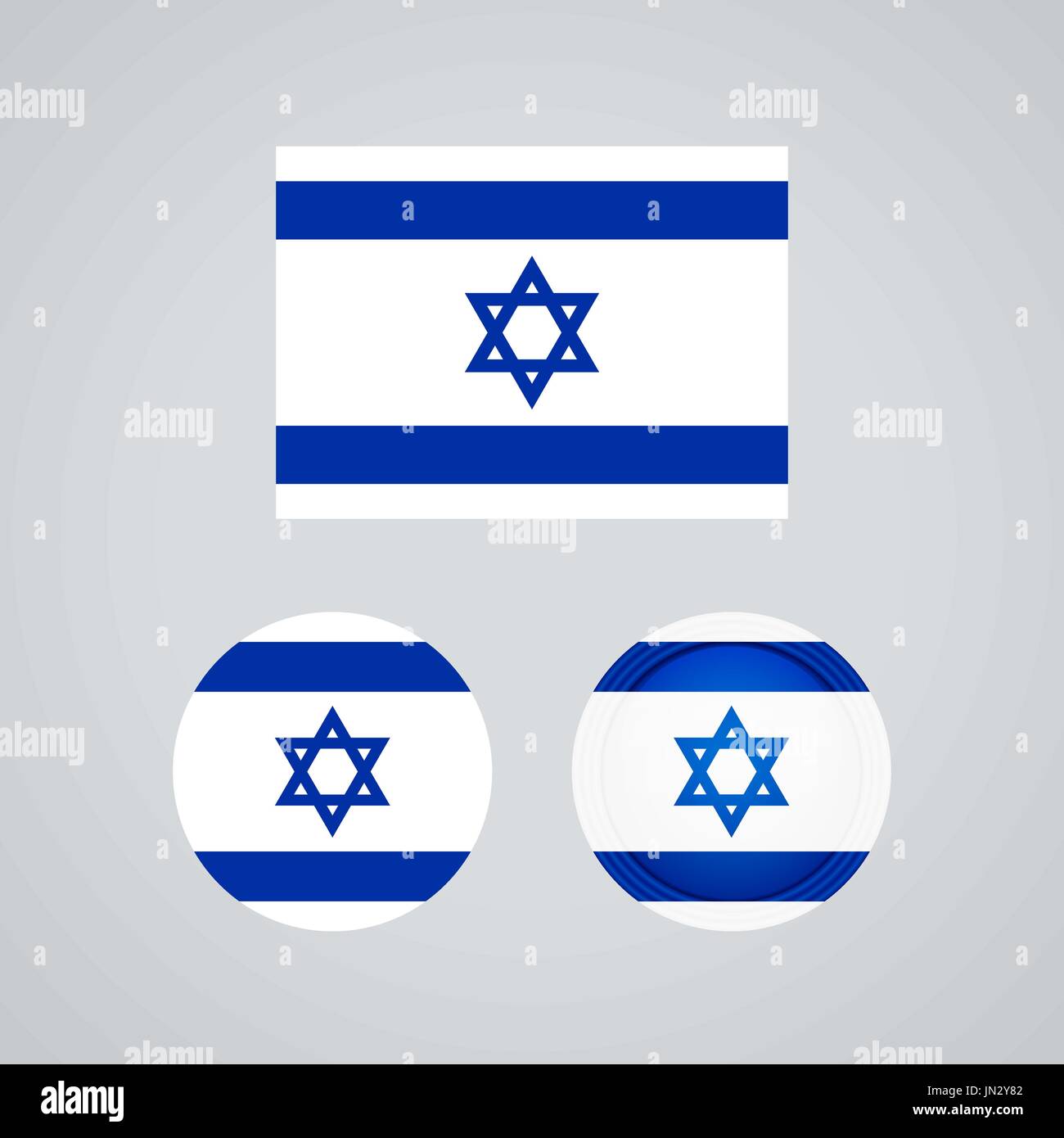 Bandiera di design. Bandiera israeliana set. Modello isolato per i tuoi progetti. Illustrazione Vettoriale. Illustrazione Vettoriale