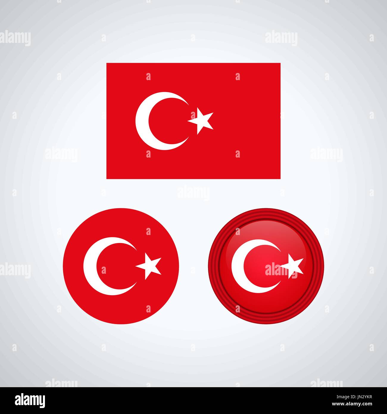 Bandiera di design. Bandiera turca set. Modello isolato per i tuoi progetti. Illustrazione Vettoriale. Illustrazione Vettoriale
