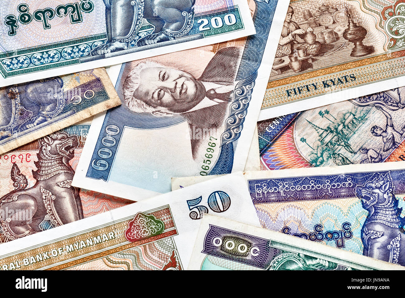 Chiudere l immagine del KIP Lao banconote. Foto Stock
