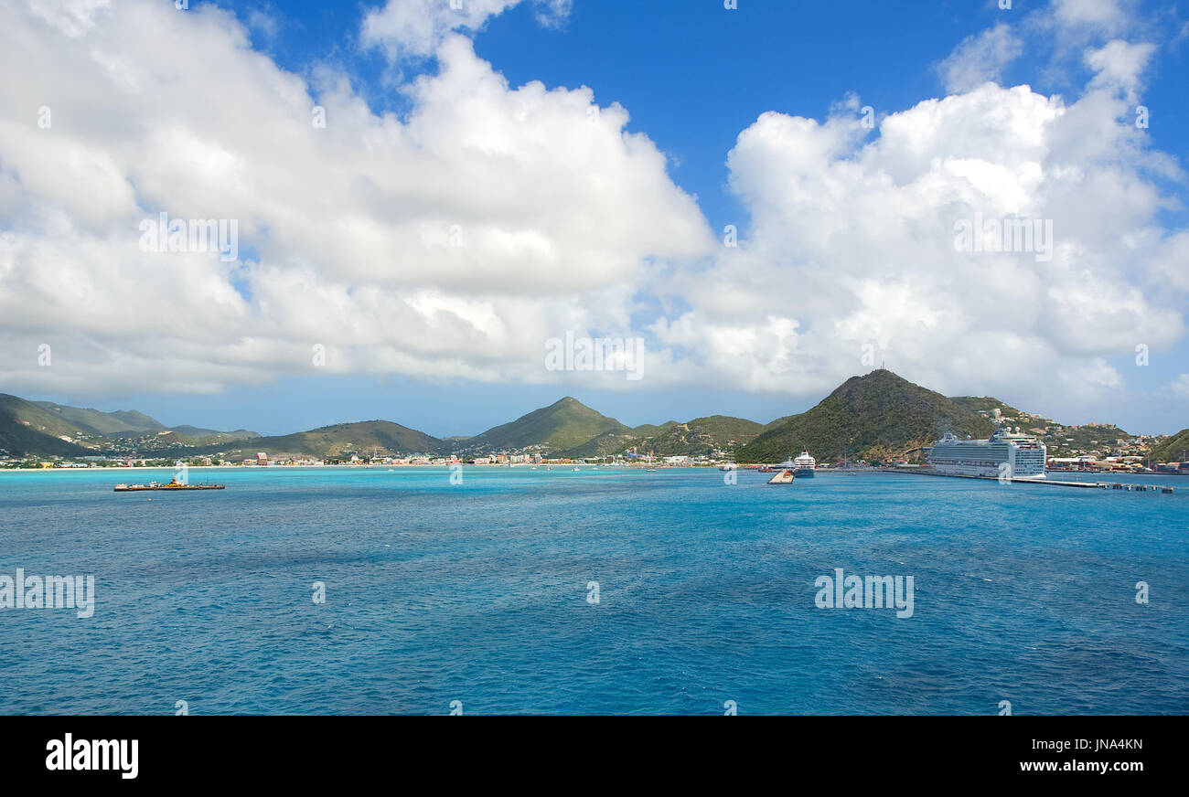 Simpson Bay e grande Bay - Philipsburg Sint Maarten ( San Martin ) - Caraibi isola tropicale Foto Stock