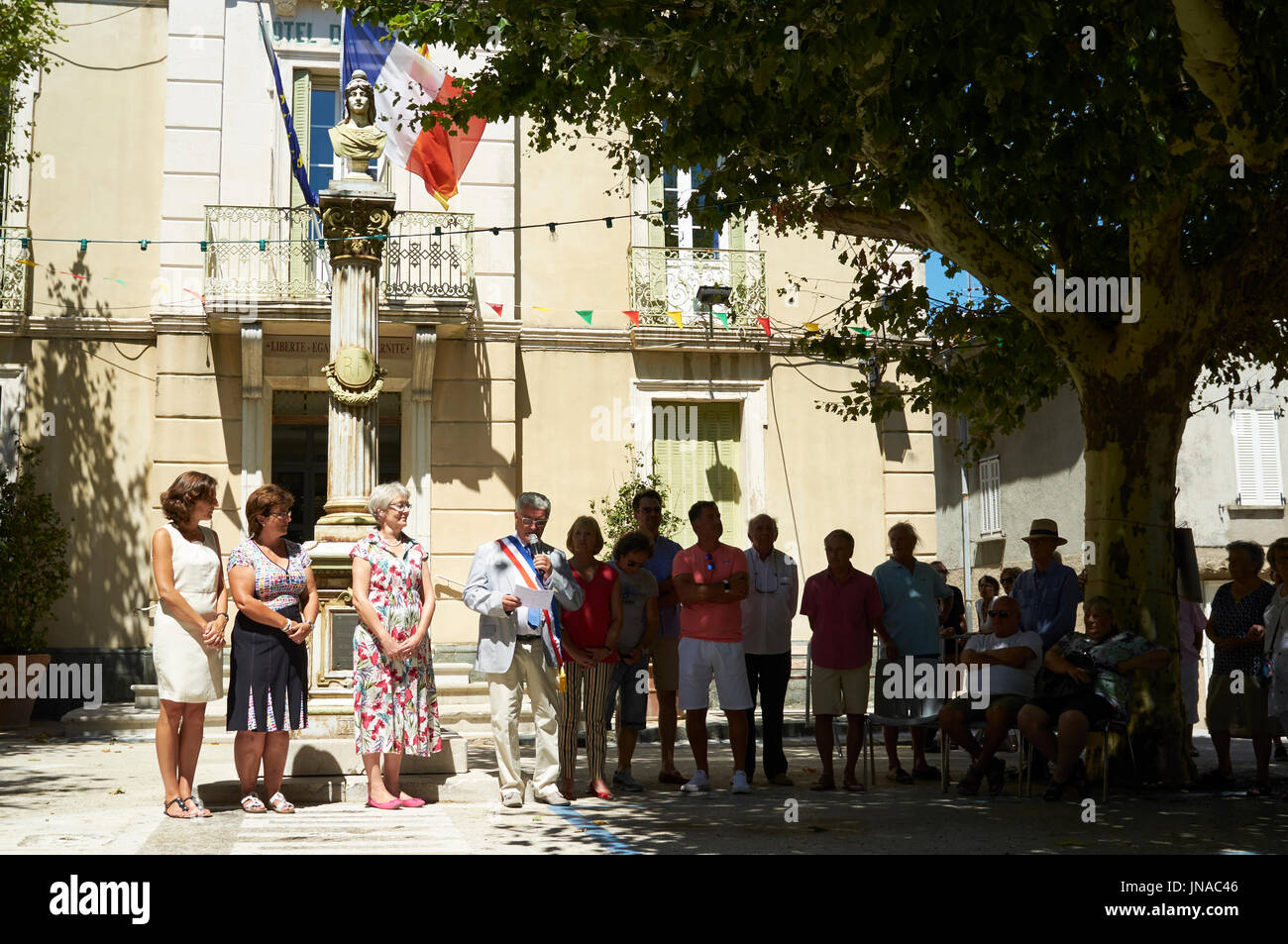 Il giorno della Bastiglia, 2017, la Garde Freinet, nel sud della Francia Foto Stock