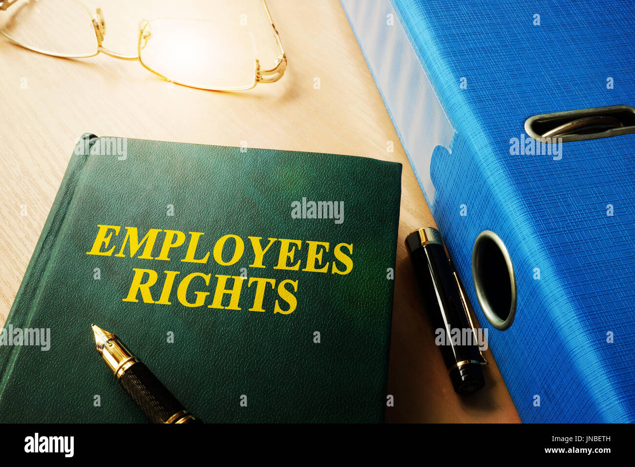 Dei Diritti dei lavoratori in un ufficio tavolo. Foto Stock