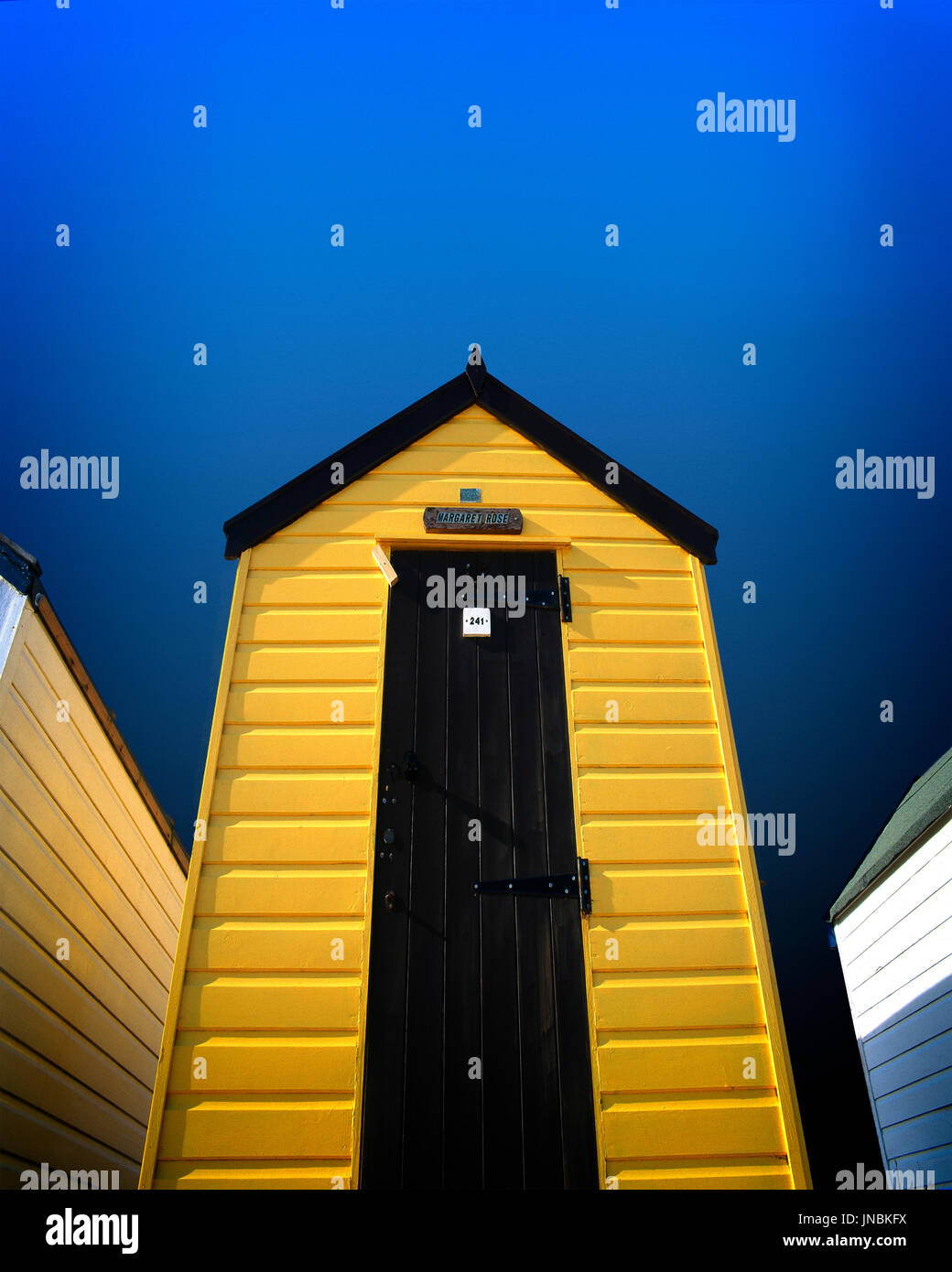 Arte digitale: tradizionale inglese Beach Hut Foto Stock