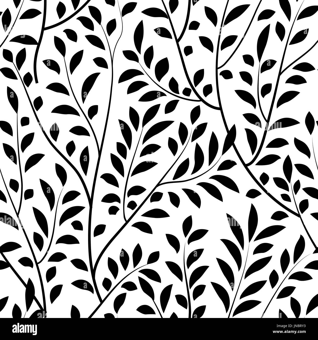 Floral seamless pattern. ramo con foglie giardino piastrellato illustrazione vettoriale. sullo sfondo della natura Foto Stock