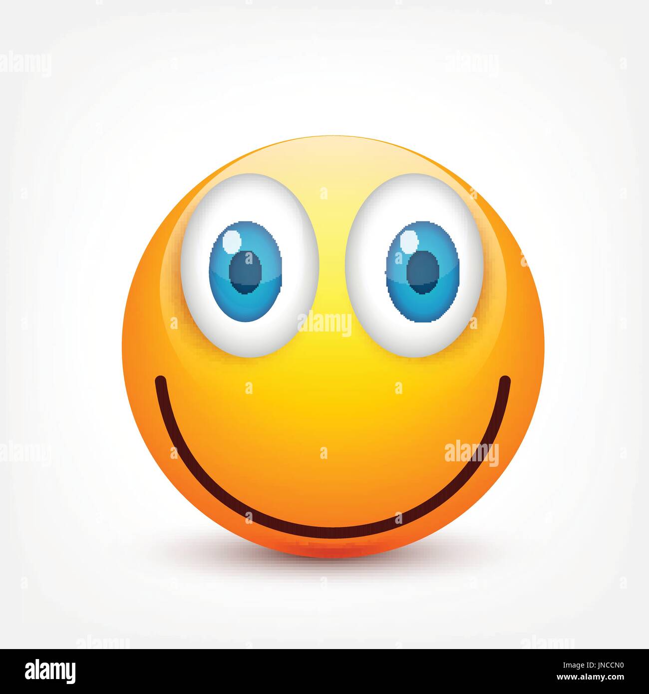 Faccina con gli occhi blu,set di emoticon. Faccia gialla con le emozioni. L'espressione del viso. 3D realistici gli Emoji. Triste,felice,arrabbiato faces.divertente personaggio dei fumetti.umore.illustrazione vettoriale. Illustrazione Vettoriale