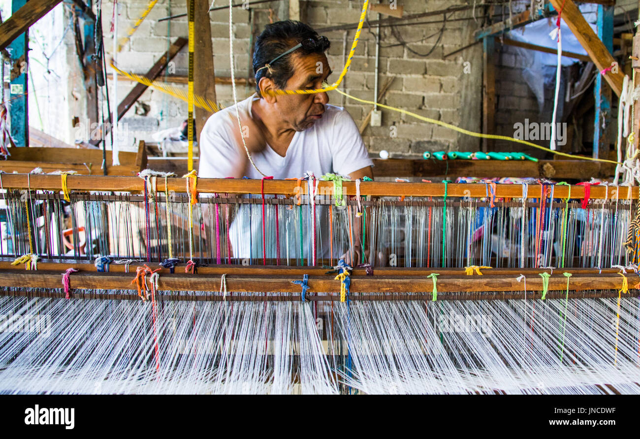 La tessitura di Oaxaca, Messico Foto Stock