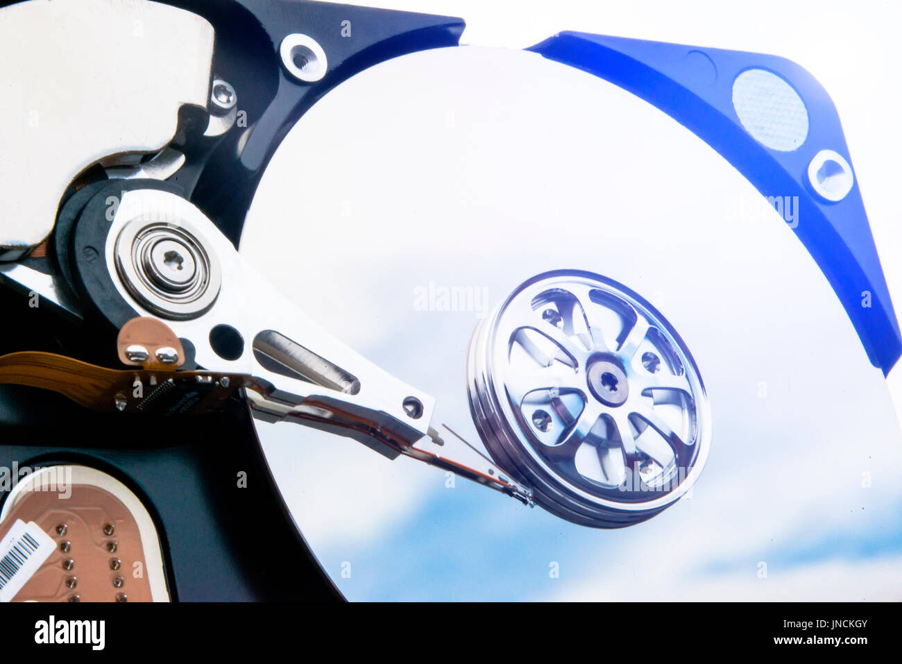 Una parte del disco rigido con una profondità di campo ridotta Foto Stock