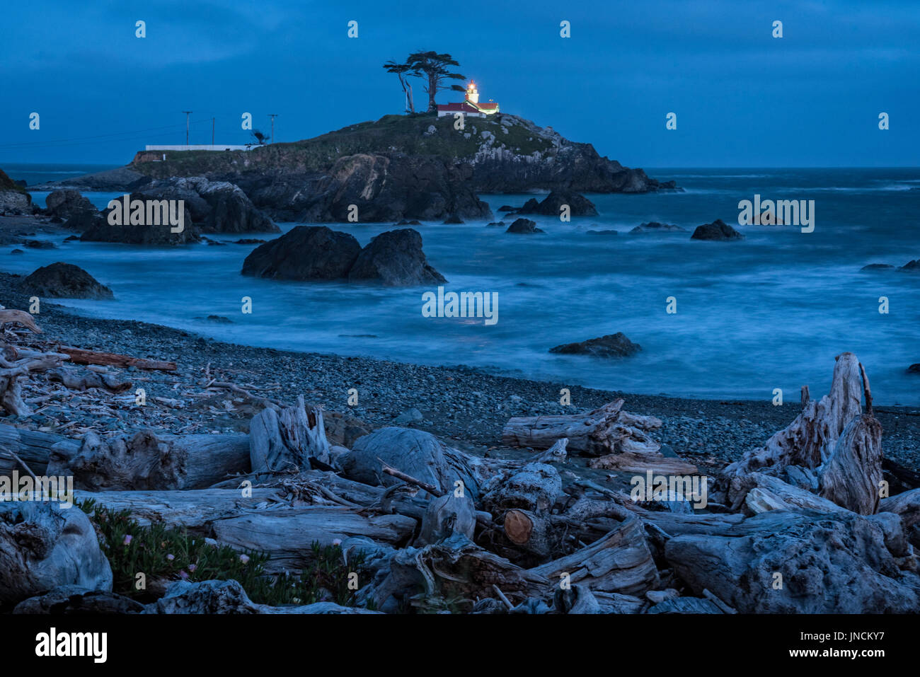 Battery Point Lighthouse, Crescent City, California. Foto Stock