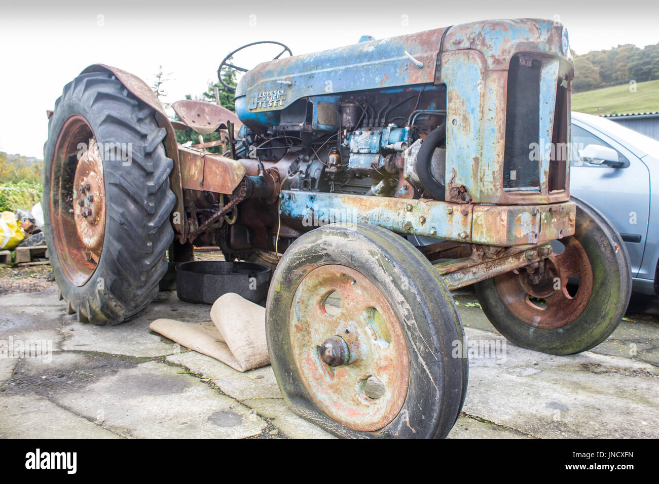 Vecchio Fordson Major trattore Foto Stock