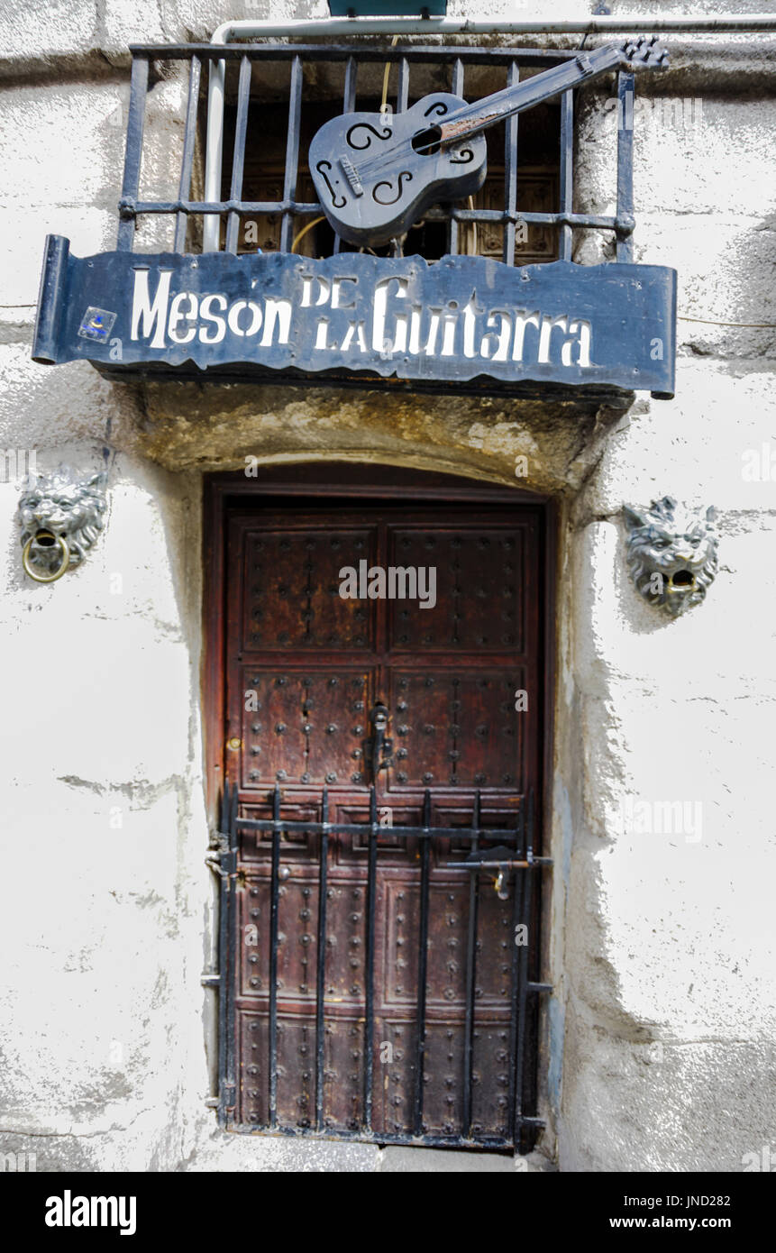 La Maison de la guitarra locale a Madrid la capitale della Spagna Foto Stock