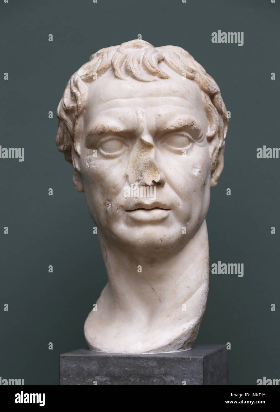 Il generale Publio Cornelio Scipione l'Africano (236-183 BC). Originale dalla tomba del Scipions, Roma. Busto in marmo. Ii secolo A.C. Foto Stock