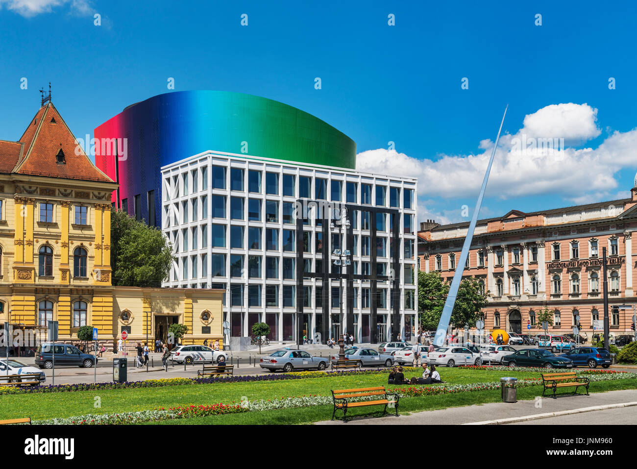 Il nuovo edificio della Accademia di Musica di Zagabria è stata completata nel mese di settembre 2014, Zagabria, Croazia, Europa Foto Stock