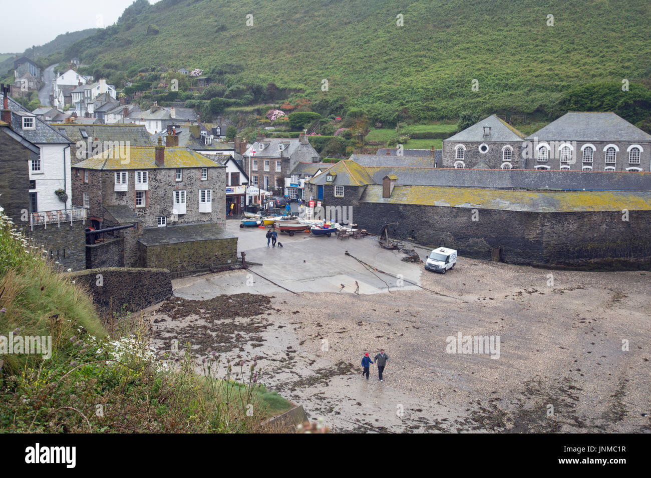Port Isaac Harbour, Cornwall, Inghilterra Foto Stock