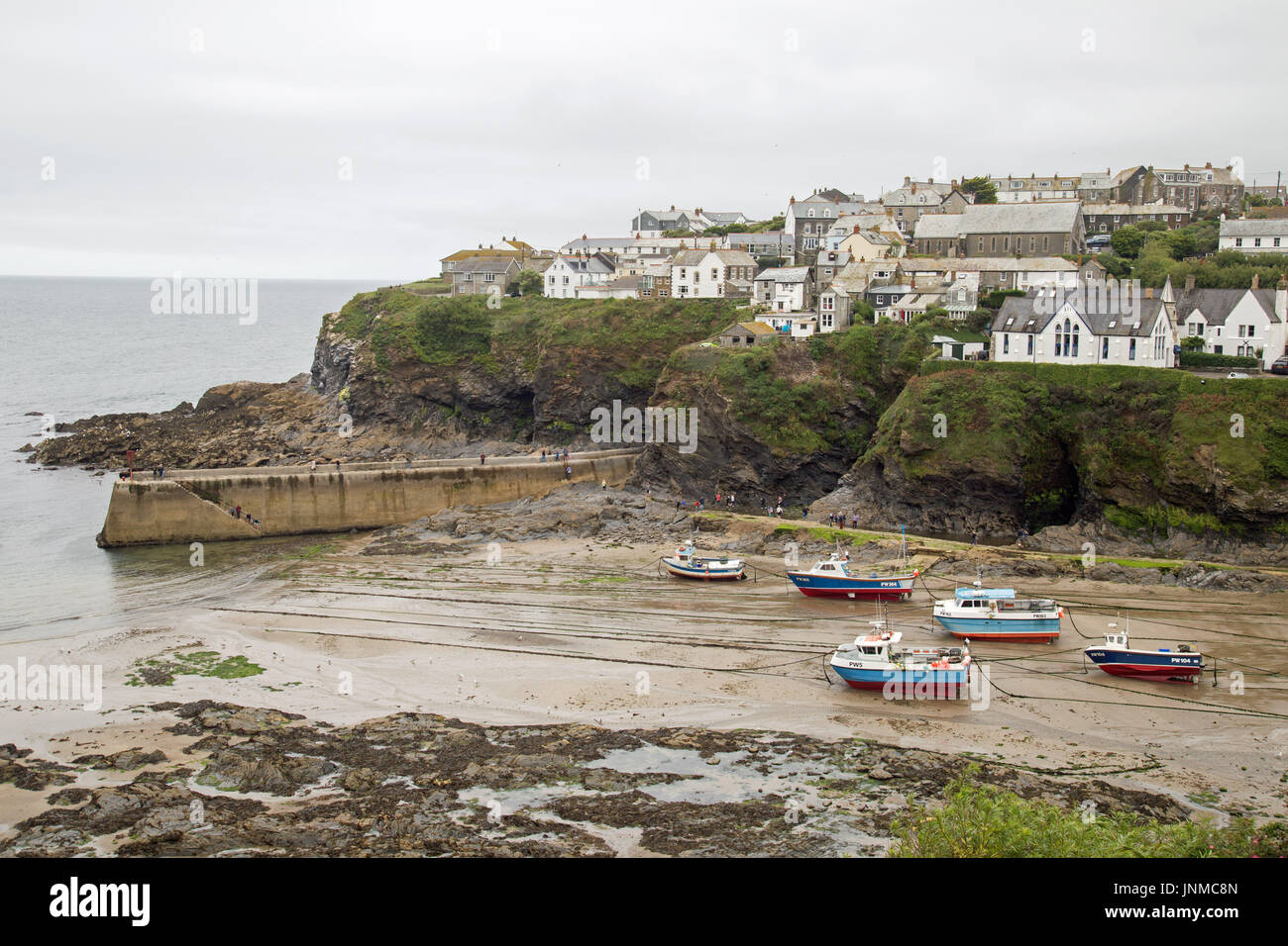 Port Isaac Harbour, Cornwall Foto Stock