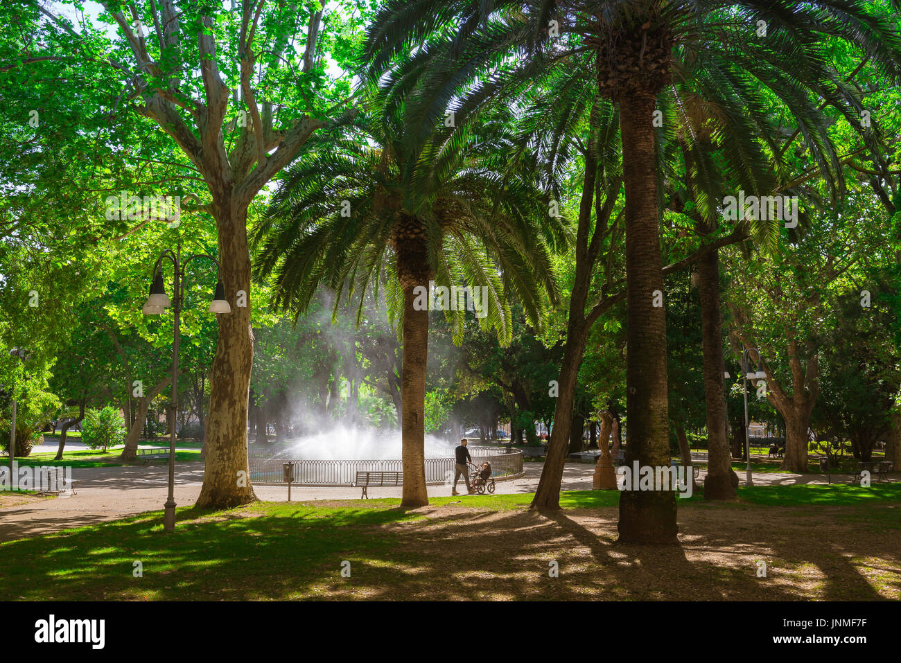 Sassari Sardegna parco, i Giardini Pubblici - Giardini Pubblici - nel centro della città di Sassari in Sardegna del nord. Foto Stock