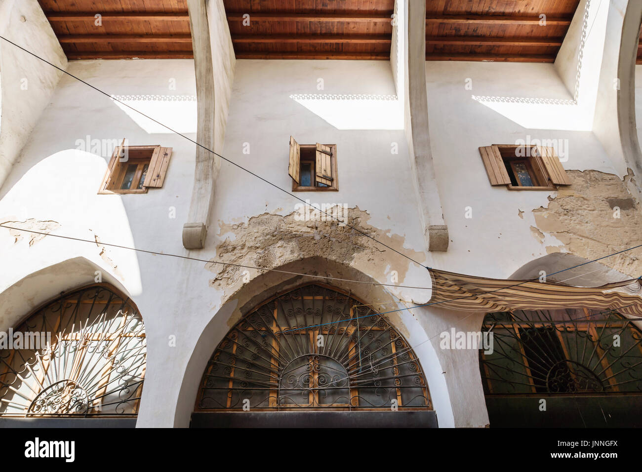 Dettaglio delle pareti in corrispondenza della tradizionali suq di Tripoli, Libano Foto Stock