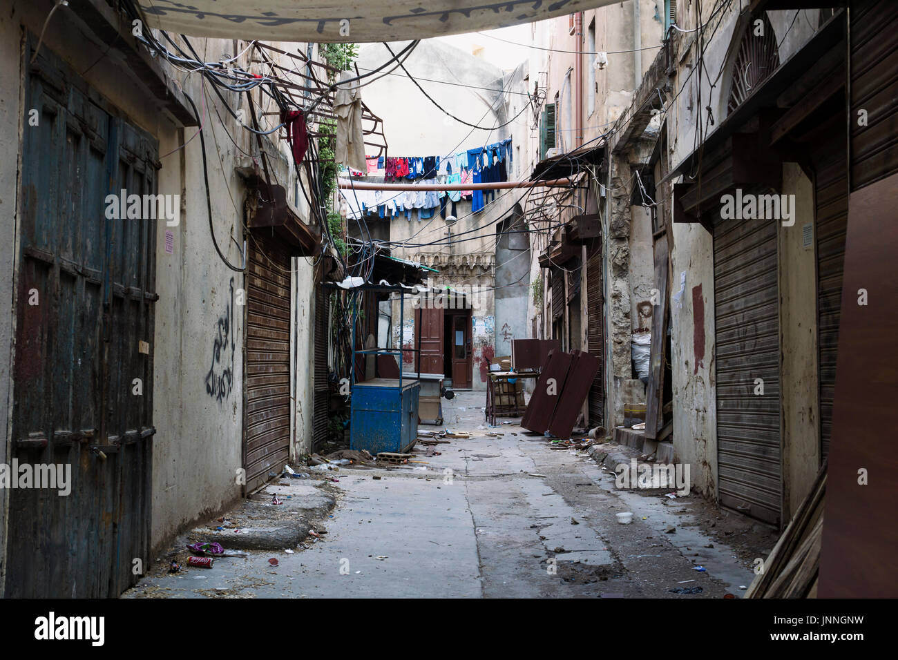 Shop street a Tripoli in Libano Foto Stock