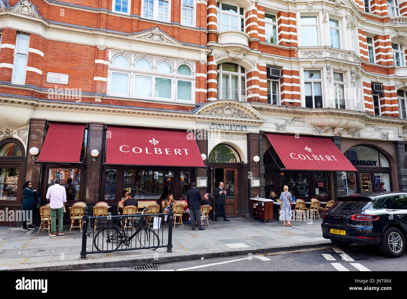 Colbert, un bistro francese Cafe, Sloane Square, a Chelsea, Londra, Regno Unito Foto Stock