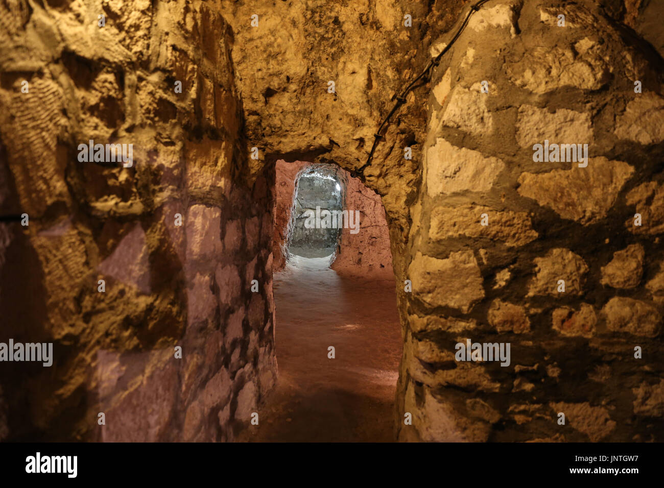 Ovaoren Città sotterranea in Cappadocia, Nevsehir, Turchia Foto Stock